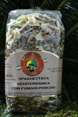 SPAGHETTATA MEDITERRANEA CON FUNGHI PORCINI GR 80